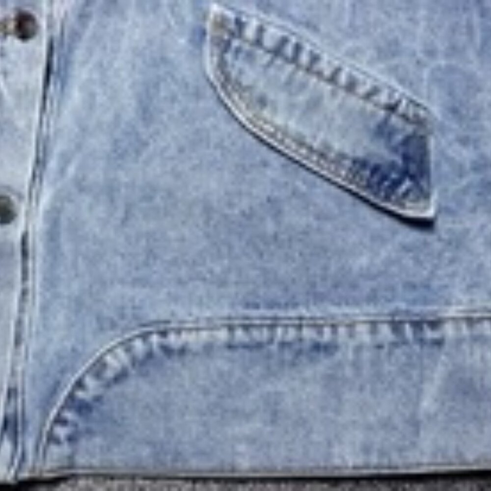 Bold Bib Collar Blue Jean Jacket – Trendy Cropped Cut - Picture 11 of 15